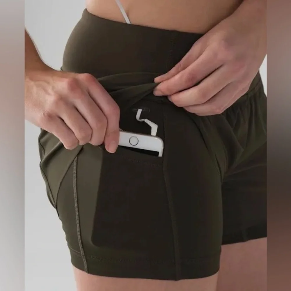 Lululemon Olive Green Squad Goals Shorts - Picture 3 of 11